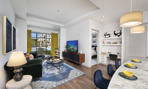 Luxury apartment interior featured in virtual tours at Ten45 Suwanee apartments in Suwanee, Georgia