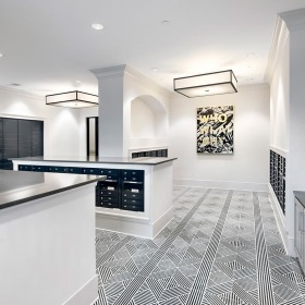 Mail Center at Ten45 Suwanee, GA 30024 mail center with modern design, well-lit, and very spacious